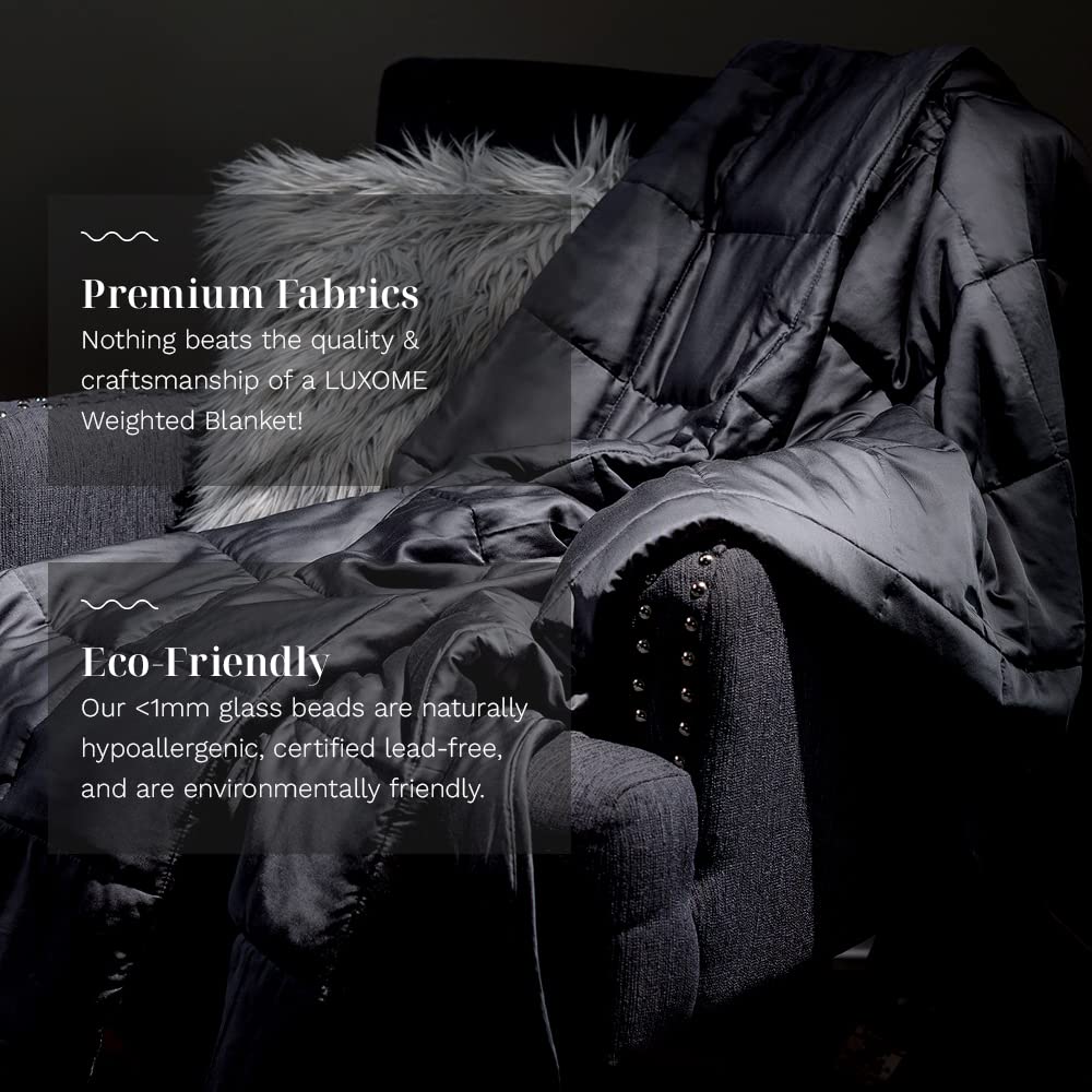 LUXOME Cooling Weighted Blanket for Adults with Integrated Cover | 18 lbs | 60"x80" | Grey | Queen Size