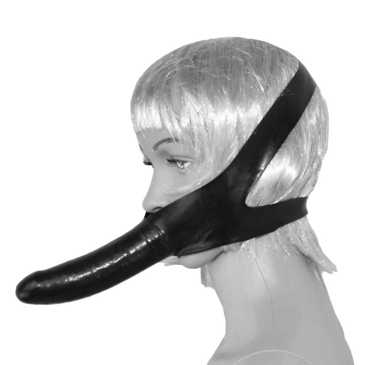 Strap On Dildo, Wearable Latex Dildo Plug, Face Strap-On Latex Mouth Gag with Dildos, Bondage SM Sex Toy for Couples