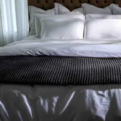 LUXOME Ultra Plush Throw Blanket | Super Soft | 50"x70" | Viscose & Polyester Blend | Charcoal (Dark Grey)