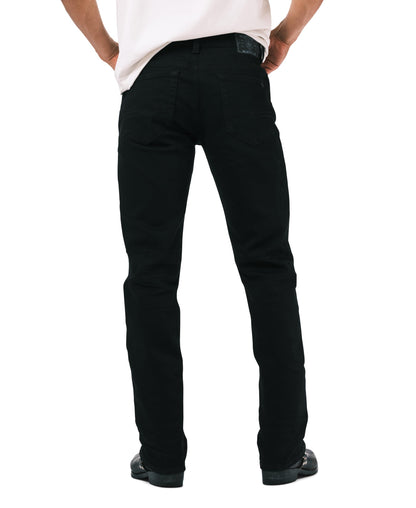 Buffalo David Bitton Men's Straight Six Jeans, Crinkled and Dark Black, 32x30
