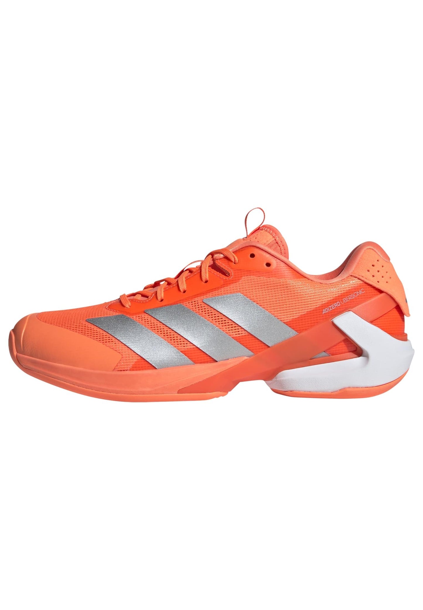 adidas Men's Adizero Ubersonic 5 Tennis, Lucid Orange/Silver Metallic/Black, 14