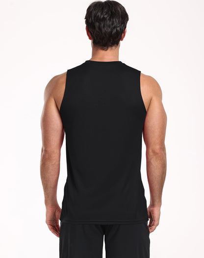 NELEUS Men's Dry Fit Workout Athletic Tank Basketball Running Shirts,5015,Black/Grey/Navy Blue,L