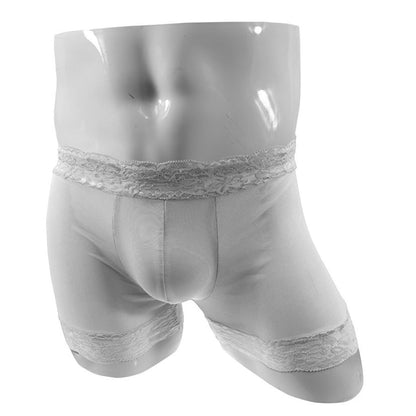 Men's Lace Boxer Briefs, Sheer Floral Lace Underwear, Breathable See-Through Trunks(black,one size)