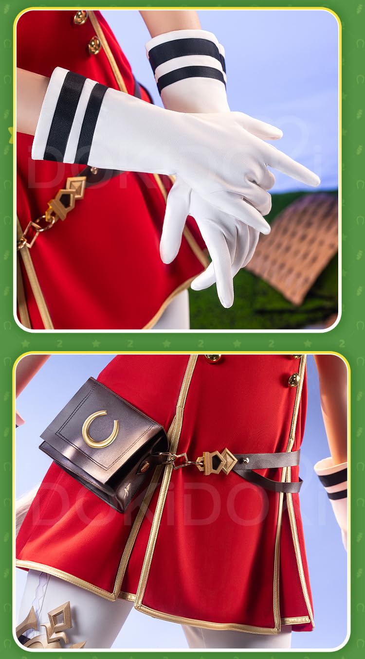 KIRA KIRA Anime Game Cosplay Costume Doki-R Red Uniform Dress Halloween Costume Plus Size