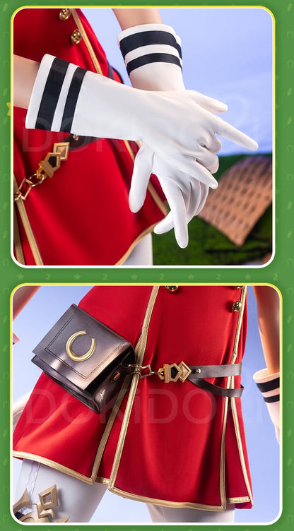 KIRA KIRA Anime Game Cosplay Costume Doki-R Red Uniform Dress Halloween Costume Plus Size