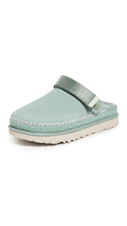 UGG Women's Goldenstar Meadow Accent Clog Shoe, Artichoke, 9.5
