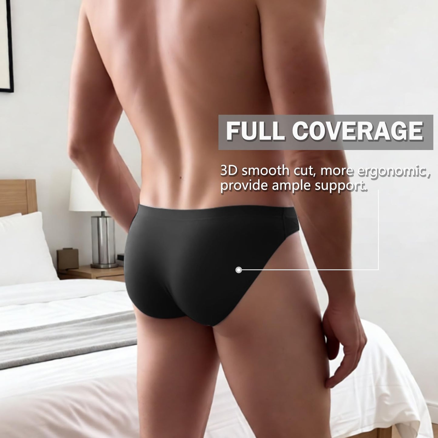 Mens Underwear with Pouch Briefs Sexy Cool Viscose Made from Bamboo Panties Black M