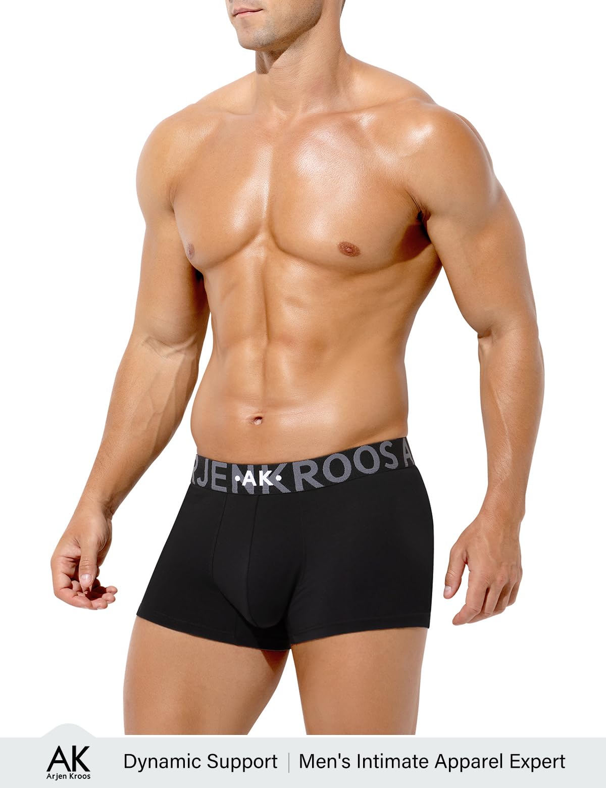 Arjen Kroos Breathable Cotton Underwear for Men 4 Pack Moisture Wicking Anti-Roll Trunks Underpants with Plush Waistband