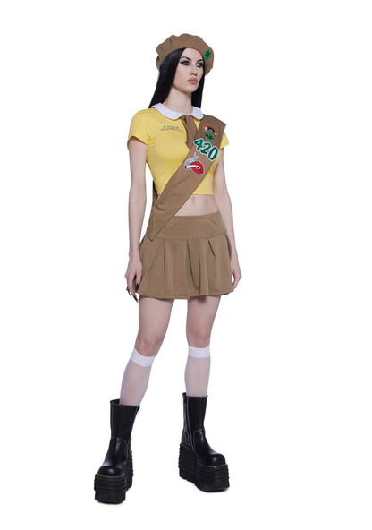 Dolls Kill Mary Jane Pot Brownie Costume - Stoner Scout Outfit by Trickz N' Treatz - X-Small