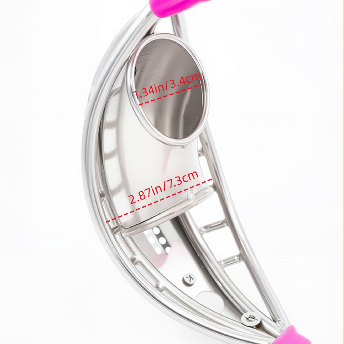 Male Chastity Belt, Adjustable Stainless Steel Waistband, Small, Pink
