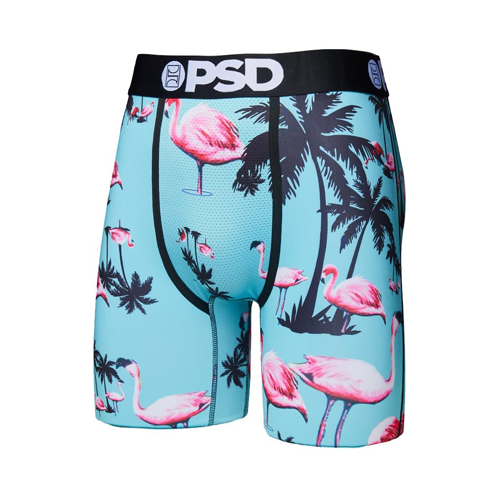 PSD Underwear Men's Flamingo Jungle Boxer Brief 3 Pack, Multi, M