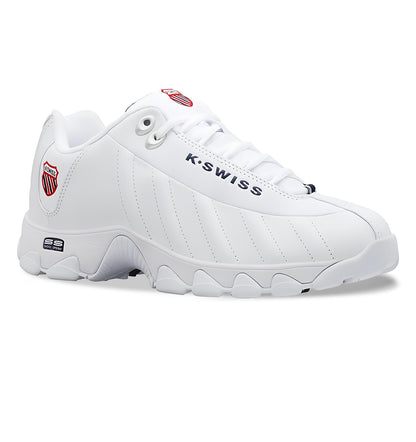 K-Swiss Men's ST329 CMF Sneaker, White/Navy/Red, 10.5 M