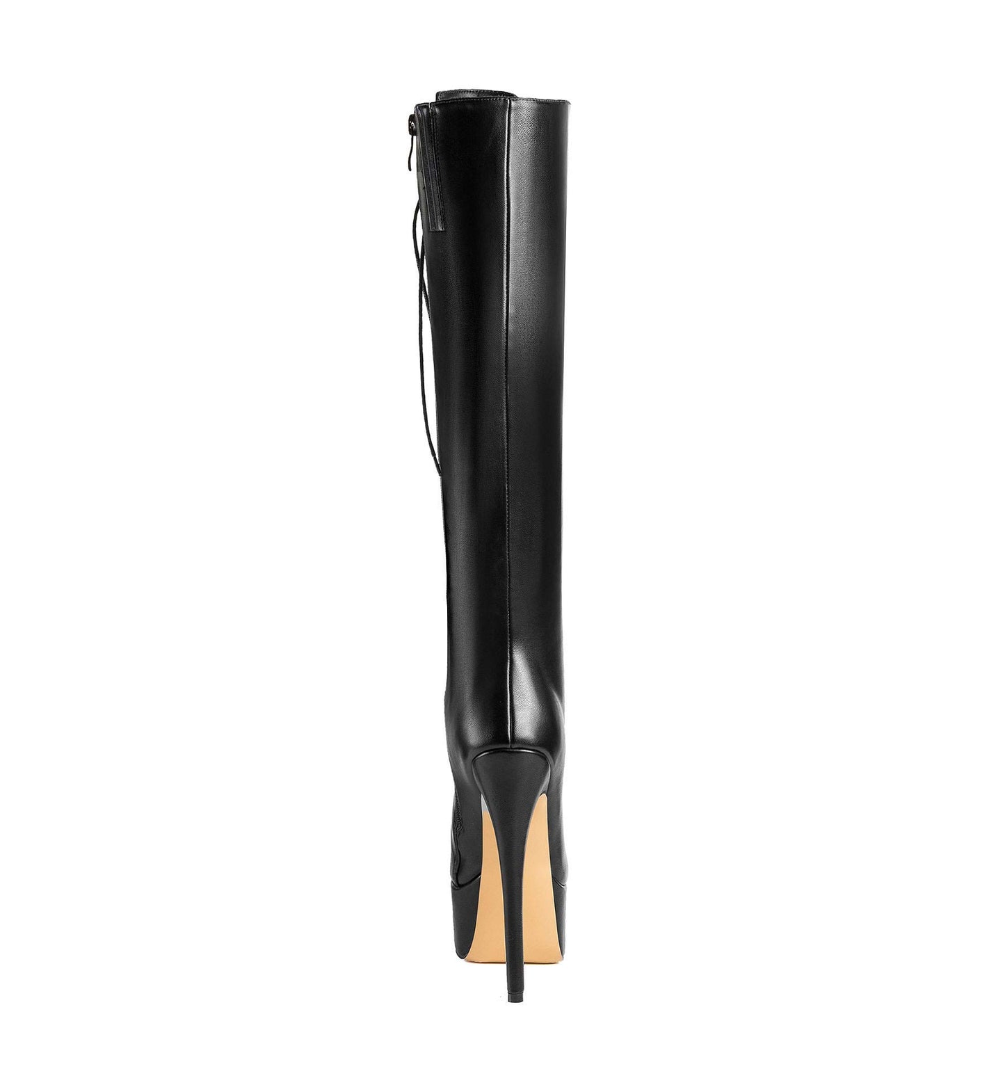 ANN CREEK - Women's 'Niwen' Knee High Sexy Fashion Ultra High Stiletto Heels Platform Lace Up Boots Black 10