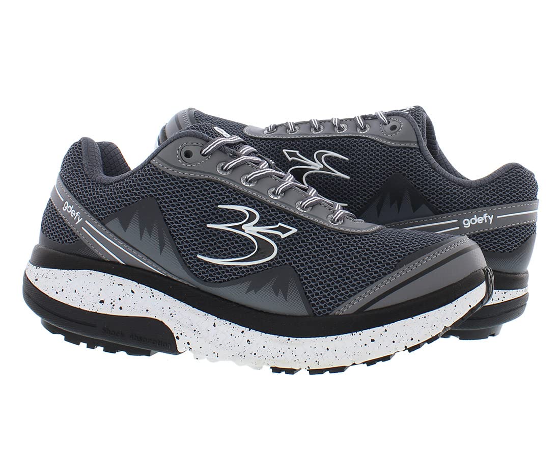 Gravity Defyer g-defy Mighty Walk Men’s Orthopedic Comfort Shoes Plantar Fasciitis | VersoShock All-Day Comfort | Wide Toe Box | Reduces Pain for All Activities Grey