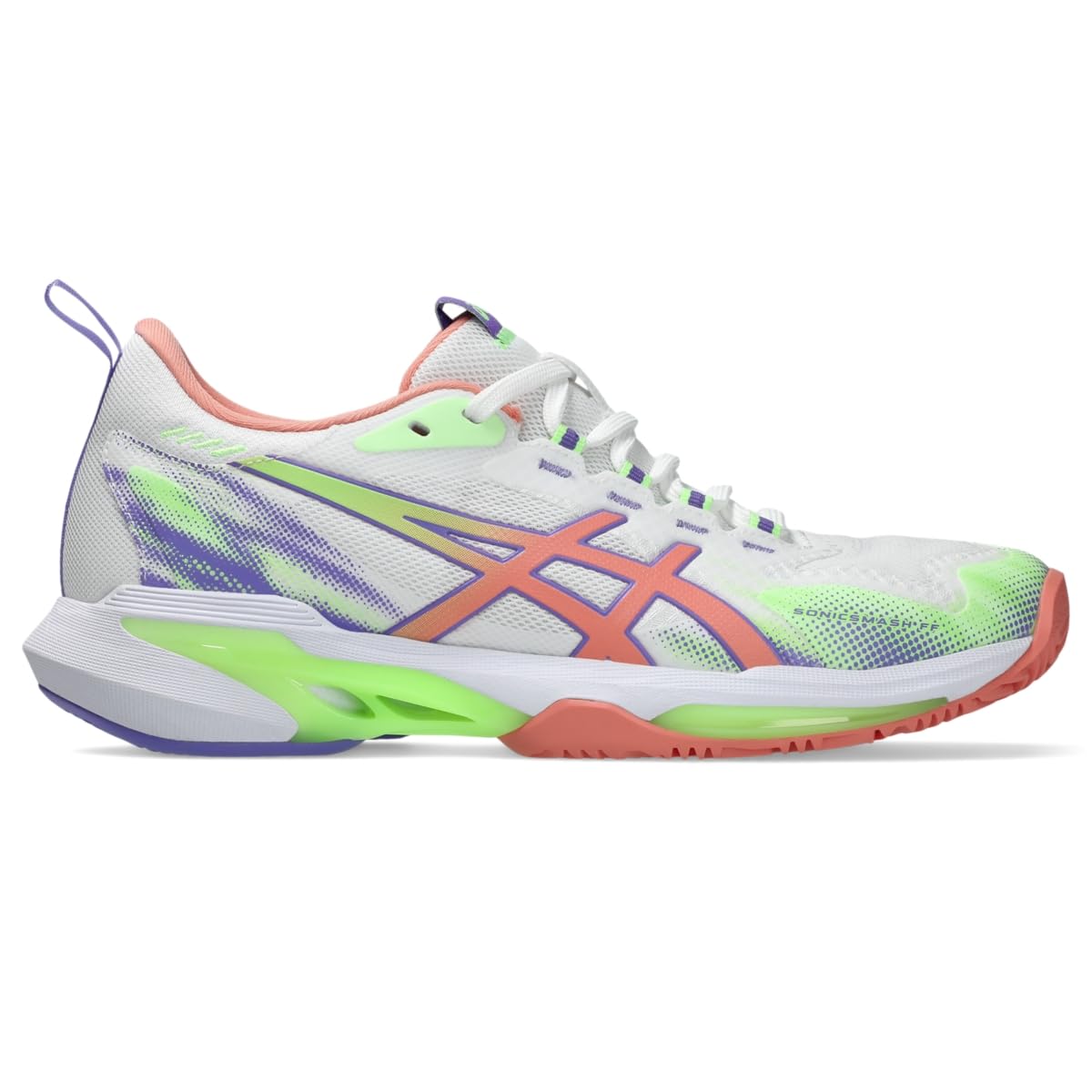 ASICS Women's SONICSMASH FF Padel Tennis Shoes, 9.5, White/Guava
