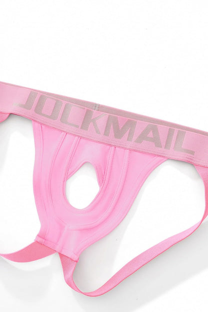 JOCKMAIL Mens Jockstrap Underwear Breathable Sport Thongs Athletic Supporters for Gym, Date and Everyday Wear (US, Alpha, XX-Large, Regular, Regular, Pink)
