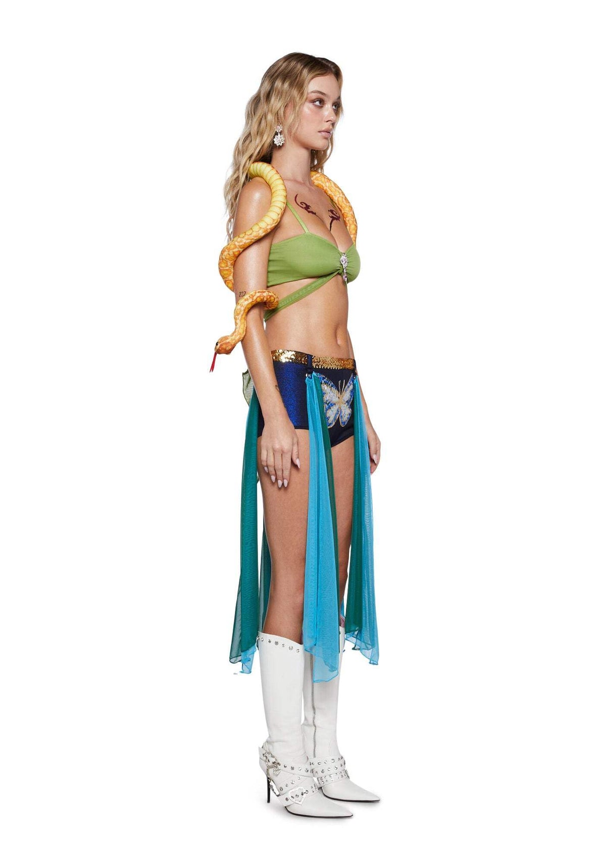 Dolls Kill Britney Slave for U Inspired Costume - Snake Charmer Outfit by Trickz N' Treatz - XX-Small