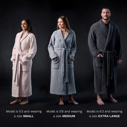 LUXOME Ultra Plush Robe (Medium) | Full-length | Dual Belt Loops | Unisex | Soft & Cozy | Charcoal