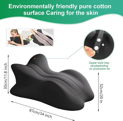 Extra-Large 27° Degree Memory Foam Ergonomic Prone Couples Pillow for Intimacy