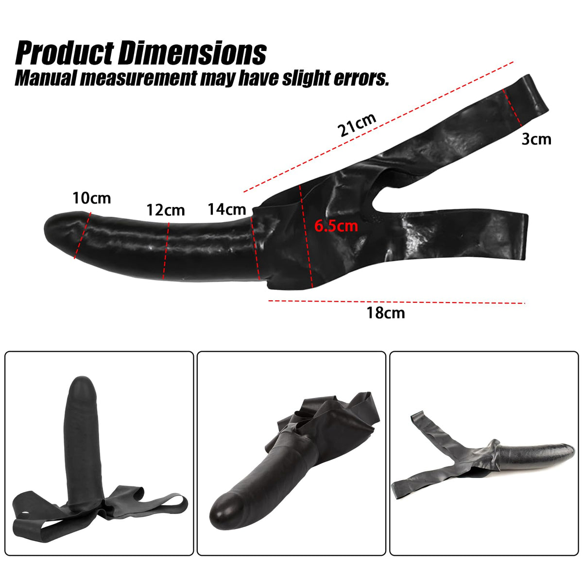 Strap On Dildo, Wearable Latex Dildo Plug, Face Strap-On Latex Mouth Gag with Dildos, Bondage SM Sex Toy for Couples