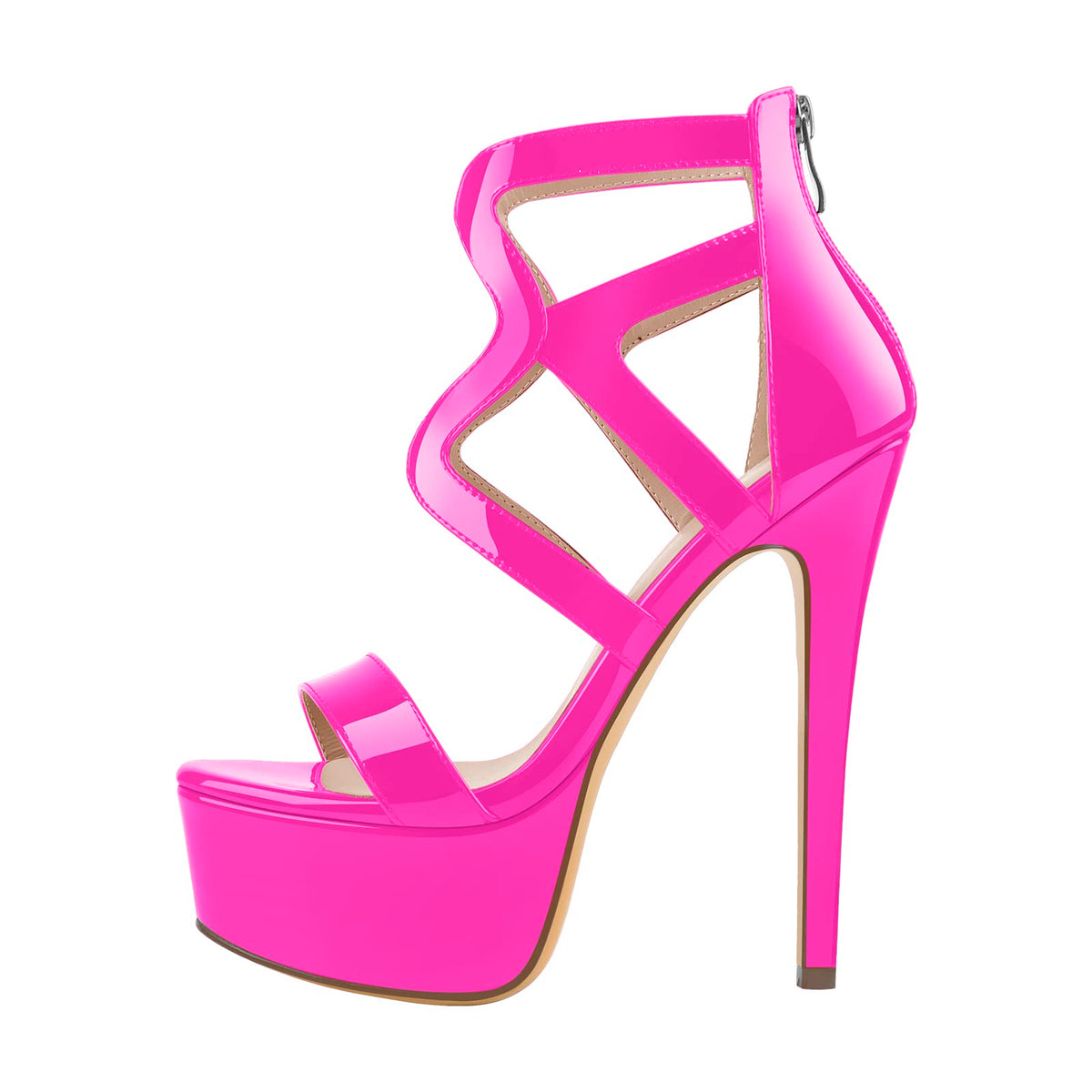 Men’s Sexy Platform Stiletto High Heel Ankle Strap Sandals Open Peep Toe Slim S