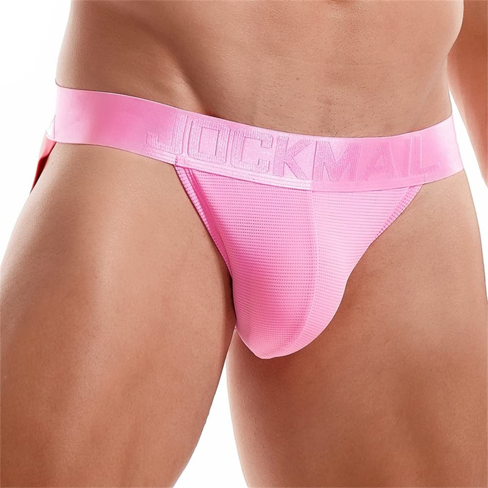 JOCKMAIL Mens Jockstrap Underwear Jock Straps Male Athletic Supporters for men Pink