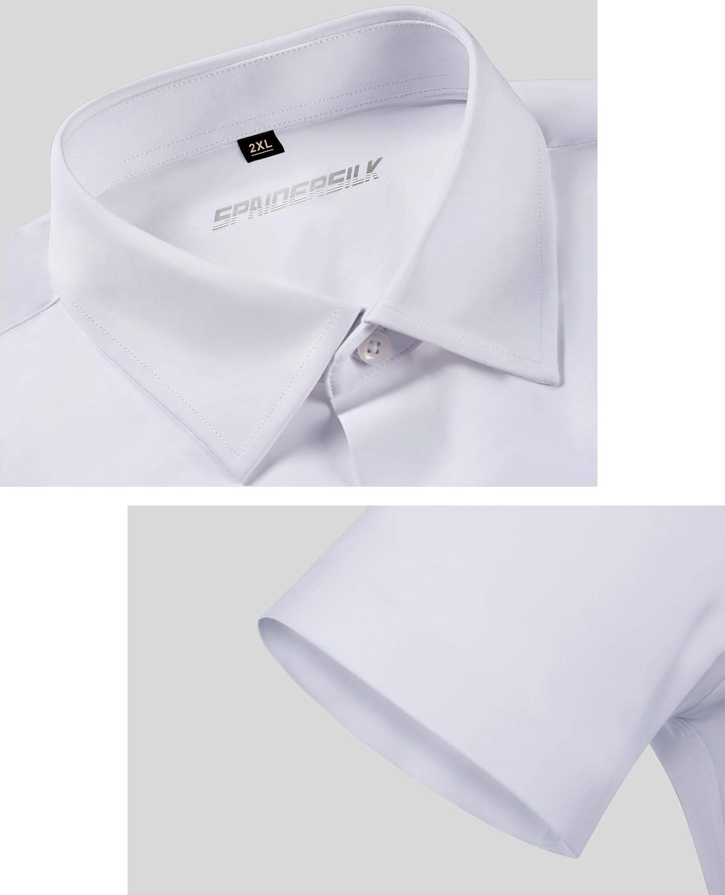 Lion Nardo Stretch Dress Shirts for Men Short Sleeve Slim Fit Casual Button Down Shirts Muscle Fit Men's Dress Shirts