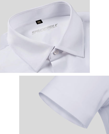 Lion Nardo Stretch Dress Shirts for Men Short Sleeve Slim Fit Casual Button Down Shirts Muscle Fit Men's Dress Shirts