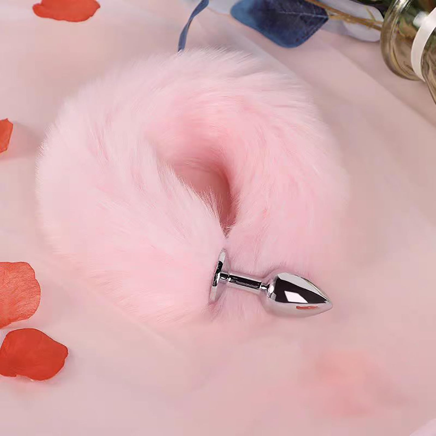 12Pcs BDSM Kit Toys Sex Bondage Restraints Butt Plug Tail Cat Ears Nipple Clamps Blindfold Handcuffs Collar Paddle Anal Butt Plug Sex Toys for Couple (Pink)