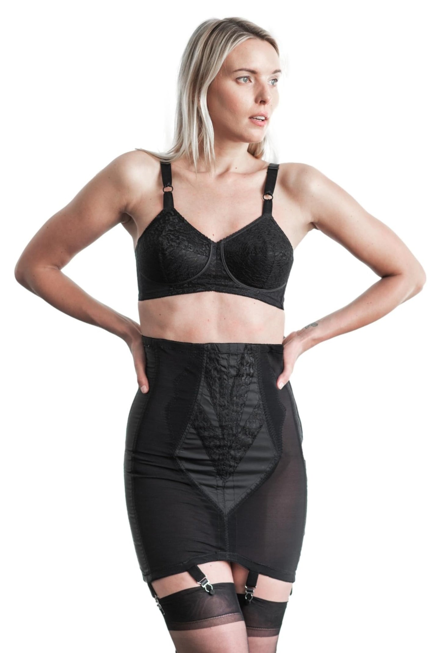 Rago 1294 | Open Bottom Girdle Extra Firm Shaping | Sizes M–8X | Zipper + Hook Closure | Classic Vintage Control | USA MADE | Black 5X/40