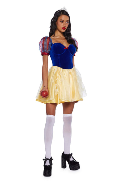 Dolls Kill Fairest Princess Costume - White Snowy Princess Outfit by Trickz N' Treatz - XX-Small