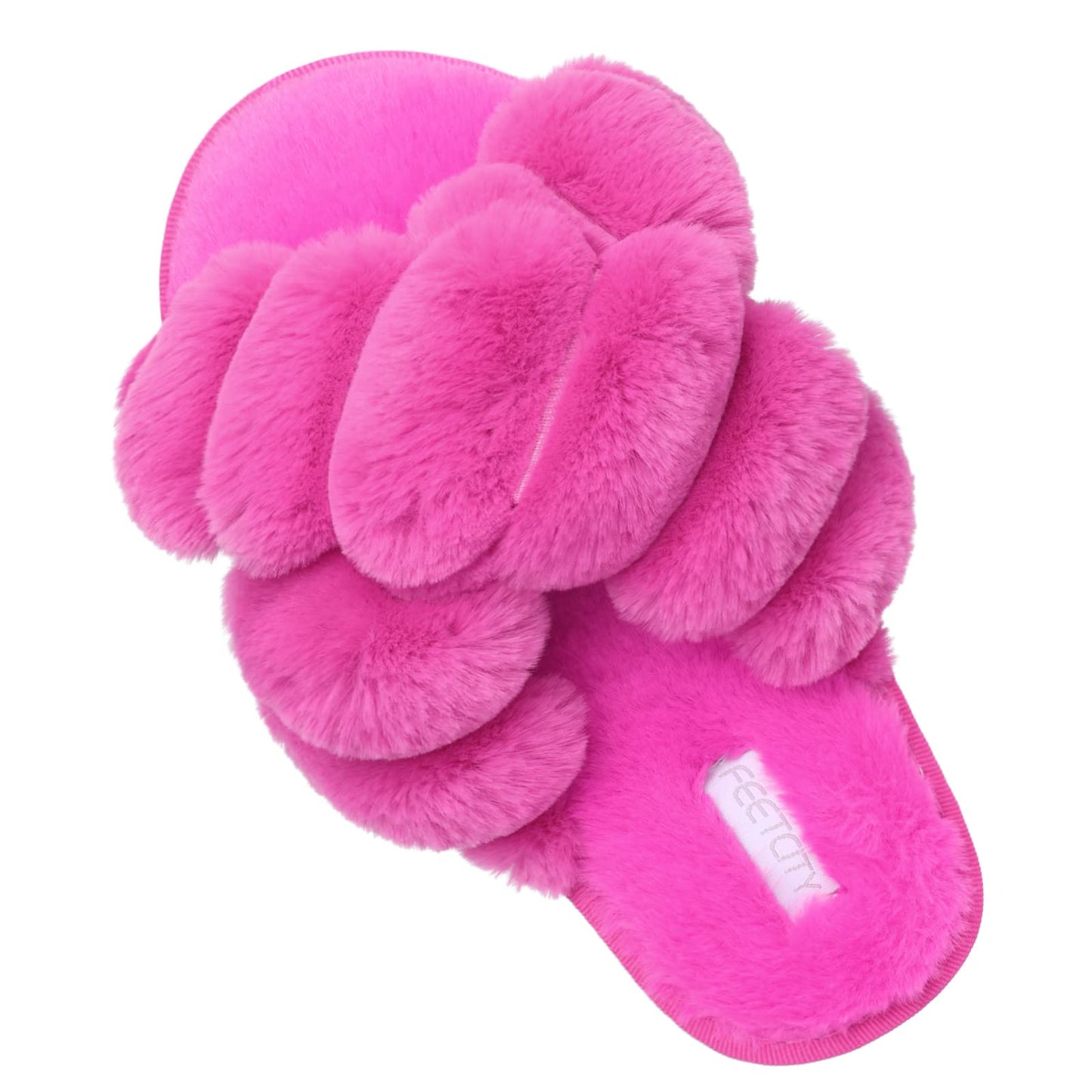 Sissy Open Toe Fluffy House Slippers -  Slides Slippers Pink