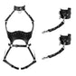 FOTN Women Punk PU Leather Body Waist Belt Bodysuit Bondage Body Harness Belt Sexy Lingerie Leg Garter Hollow Open Chest Bra BDSM (Color : Black, Size : One Size)