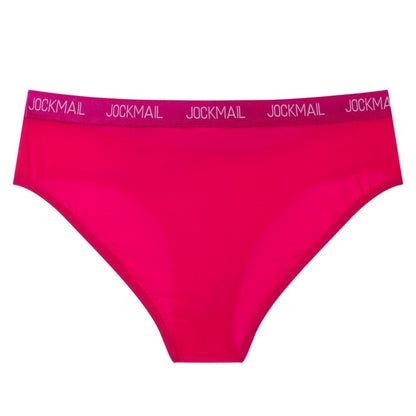JOCKMAIL Men's Low Rise Sexy Briefs Breathable Ice Silk Underwear Athletic Letter Print Lightweight Triangle Cut (US, Alpha, Medium, Regular, Regular, Rose)