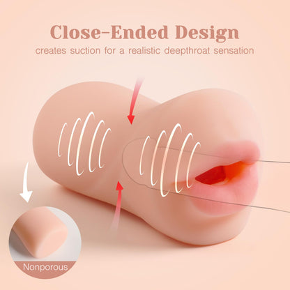 Tracy's Dog Male Masturbators, Deep Throat Blow Job Signature Stroker, Sex Toys for Men, Realistic RUSHSKIN Close-Ended Pocket Pal Oral Adult Toy for Man Masturbation