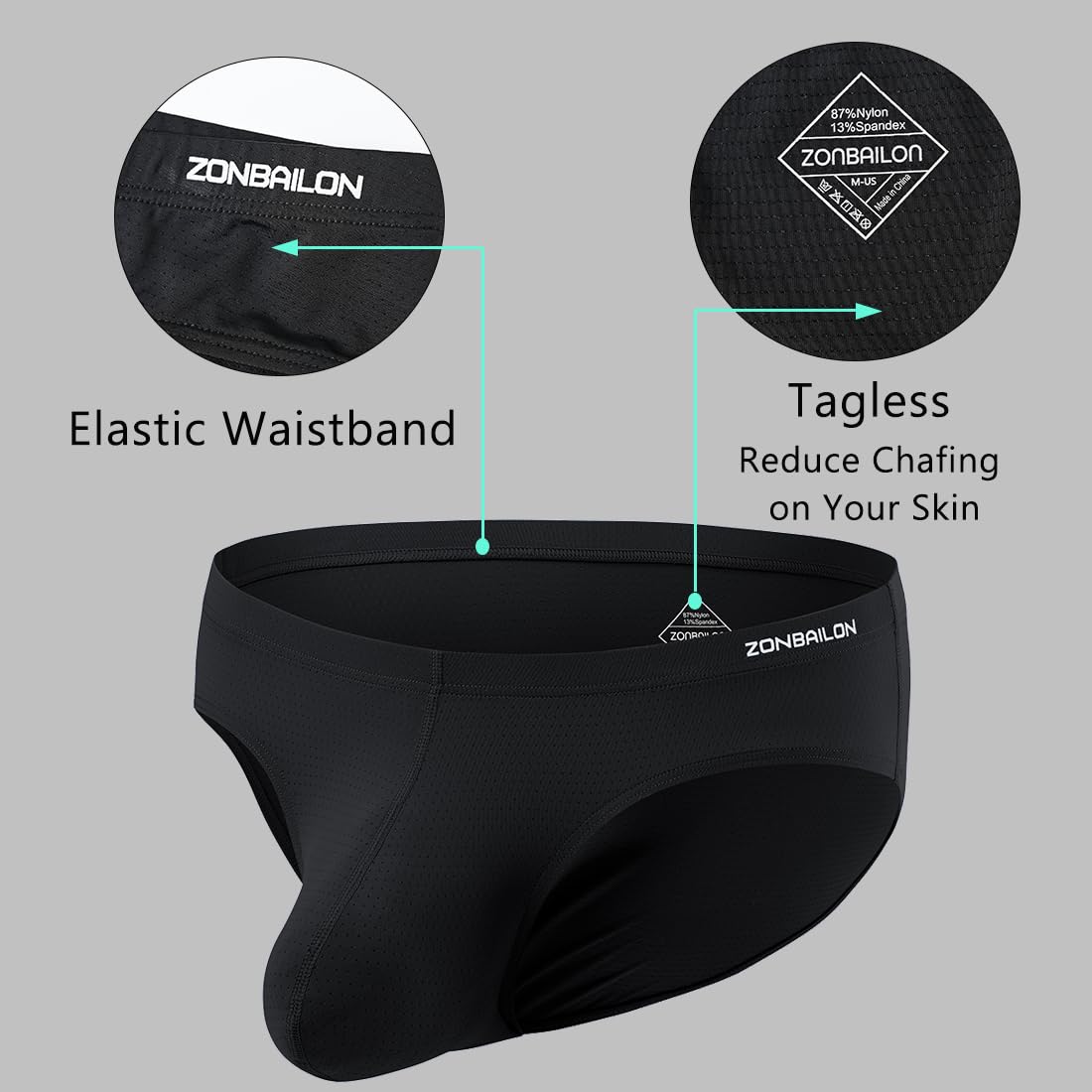 Mens Underwear Briefs with Large Pouch Bulge Breathable - Low Rise Sport Enhancing Briefs