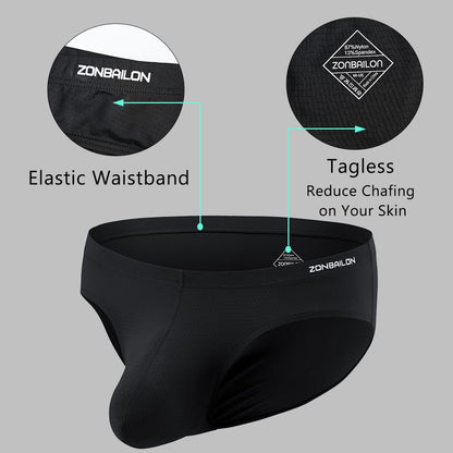 Mens Underwear Briefs with Large Pouch Bulge Breathable - Low Rise Sport Enhancing Briefs