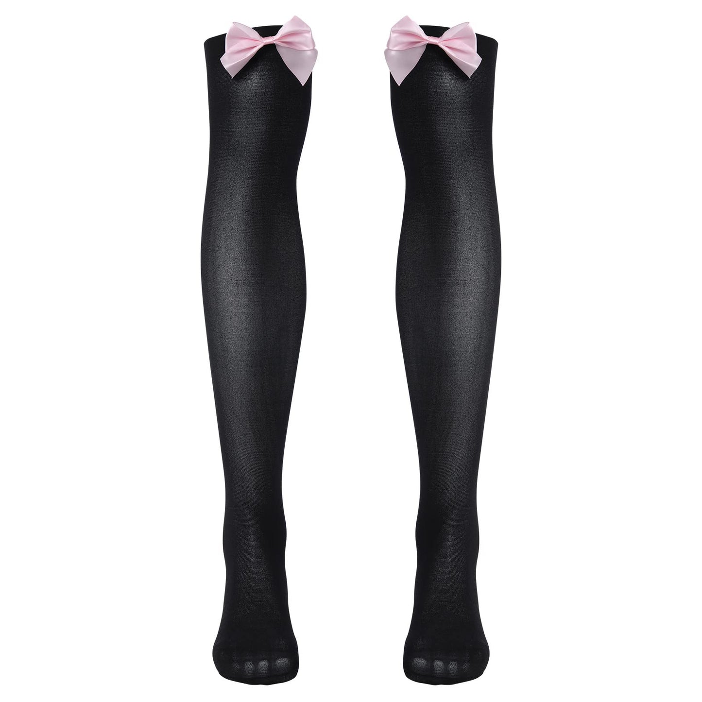 ABAFIP Men's Sissy Lingerie Skirted Garters Belt Panties Bowknot Stockings 2 Piece Crossdressing Underwear Honeymoon Valentine Nightwear set Pink-socks set One Size