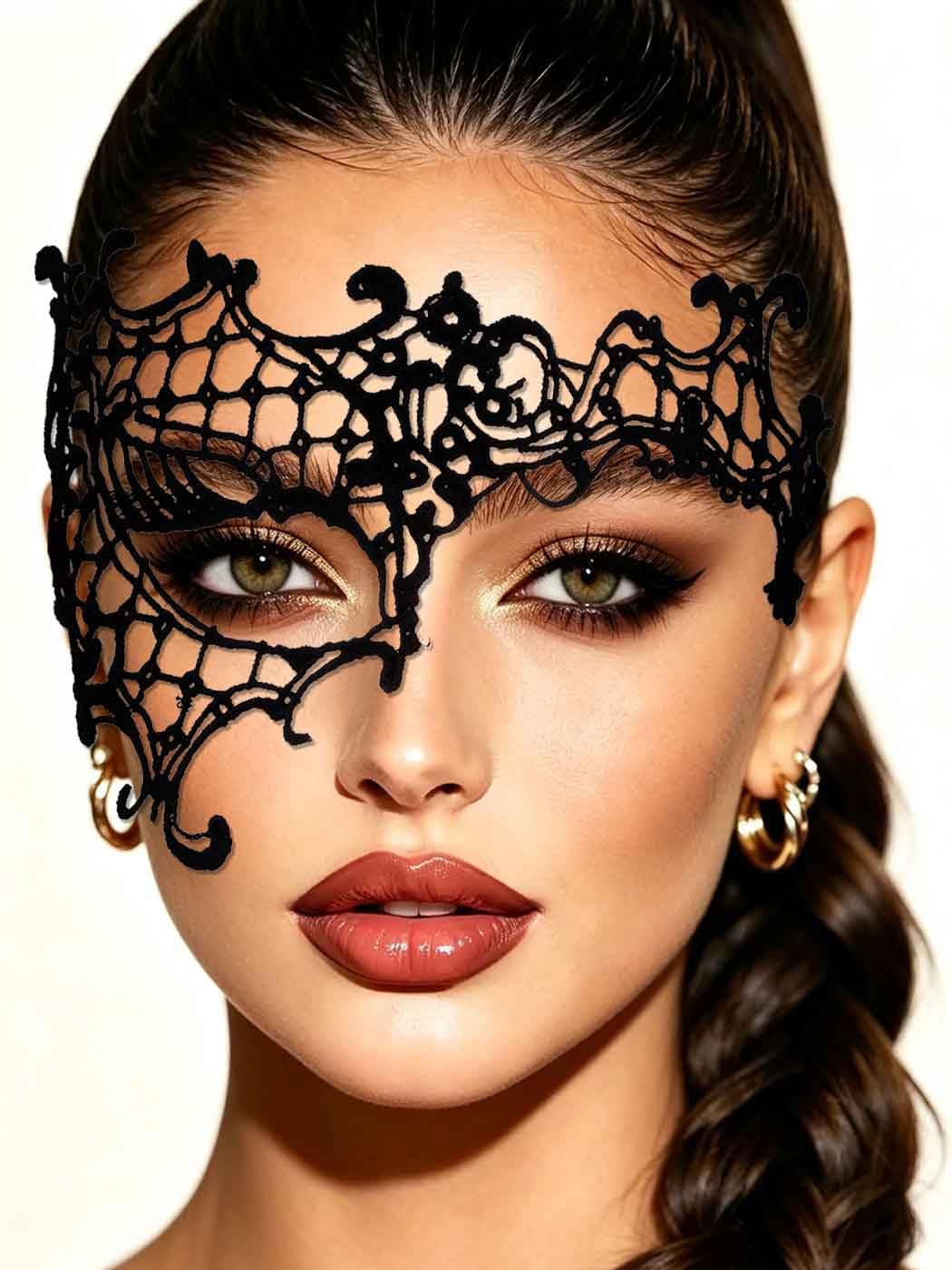 Masquerade Lace Mask Women Black Lace Masks Costume Party Proms Face Mask Halloween Eye Mask