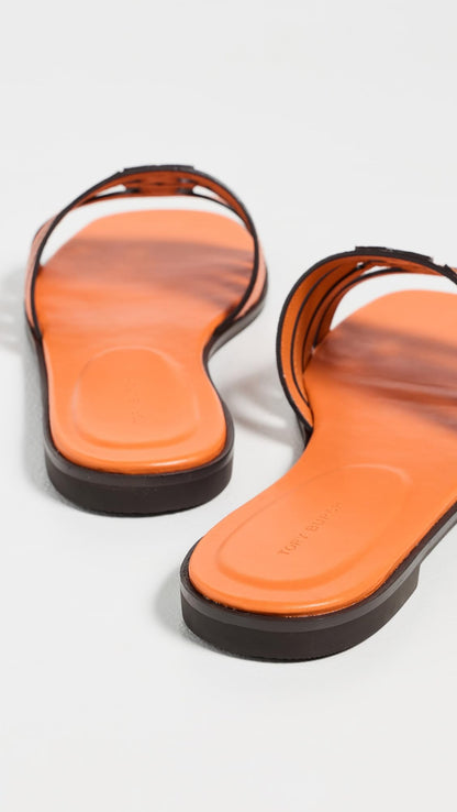 Tory Burch Women's Ines Cage Slides, Orange Citrine, 5 Medium US