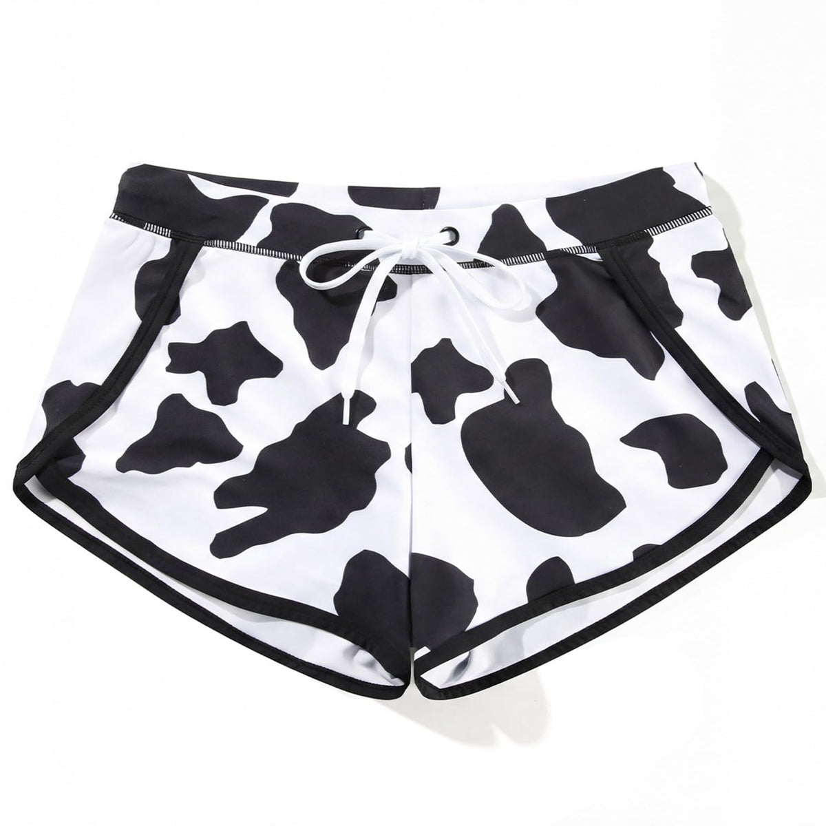 Retro Men's Short Swim Trunks, Quick Dry Bathing suit cow print