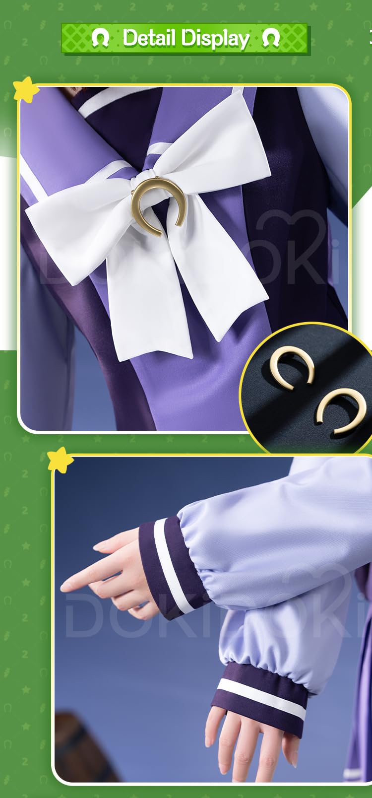 KIRA KIRA Anime Game Cosplay Costume Doki-R Winter Purple Uniform School Dress Long Sleeves Halloween Costume (XS)