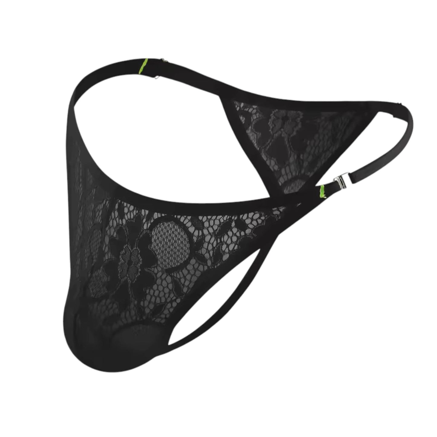 Men's Sissy Lace Panties Femboy Panty Thong See-Through Underwear G-String Lingerie for Cross-dressers (US, Alpha, X-Large, XX-Large, Regular, Regular, Black)