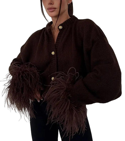 Cable Knit Cardigan Women Stretchy Comfy Casual Vintage Button Up Fringe Hem Sleeve Jackets for Women Trendy 2026