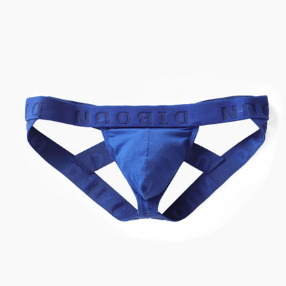 Evankin Men's Sexy Underwear Fun Jockstrap Underpants Cotton U Convex Pouch Belt Open Thong Underwear for Men（Black-L）