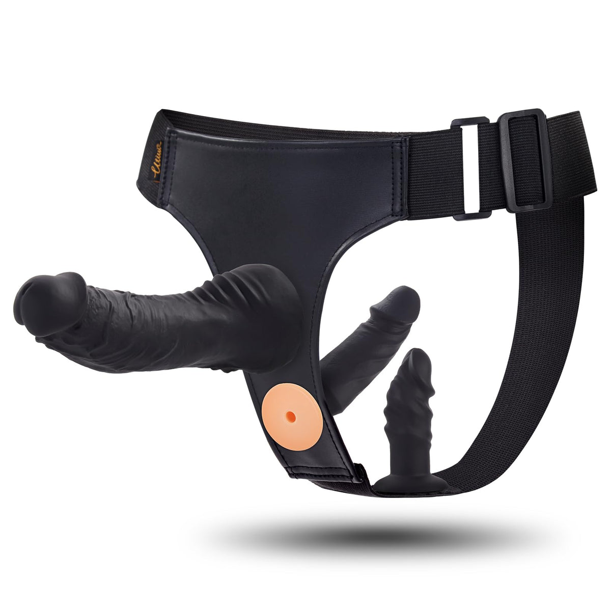 Strap On Dildo Set Adjustable Harness with 3 Silicone Dildos
