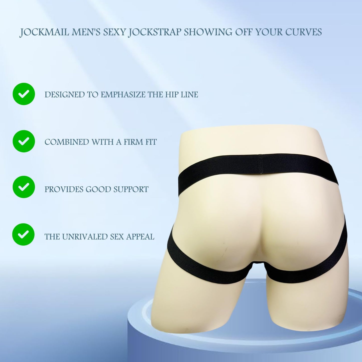 JOCKMAIL 3 Pack Cutout Jock straps for Men Comfort Men's Jockstrap Low Rise Athletic Supporter for Parties & Nightlife (US, Alpha, XX-Large, Regular, Regular, BLACK+WHITE+PINK)
