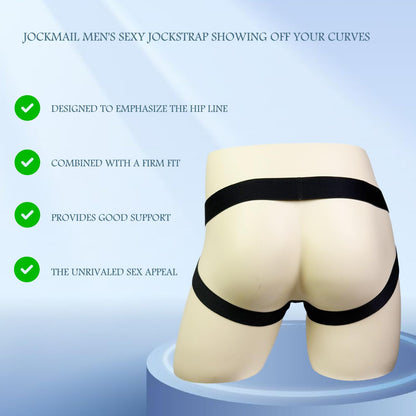 JOCKMAIL 3 Pack Cutout Jock straps for Men Comfort Men's Jockstrap Low Rise Athletic Supporter for Parties & Nightlife (US, Alpha, XX-Large, Regular, Regular, BLACK+WHITE+PINK)