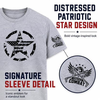 Distressed Star American Flag T-Shirt 3 Pack Patriotic USA Graphic Tee, Military Style Shirt, 4th of July Gift for Men Women