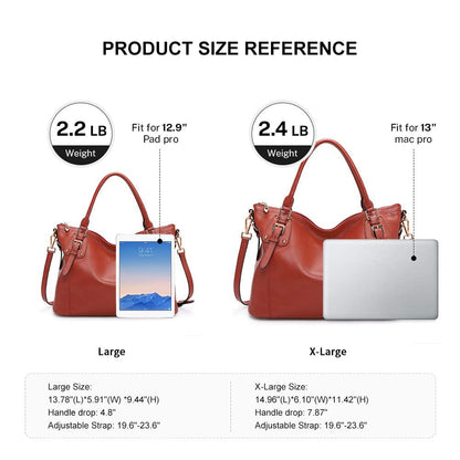Kattee Leather Handbags Tote Shoulder Bag for Woman Satchel Designer Purse Top Handles Crossbody Bag Large Capacity